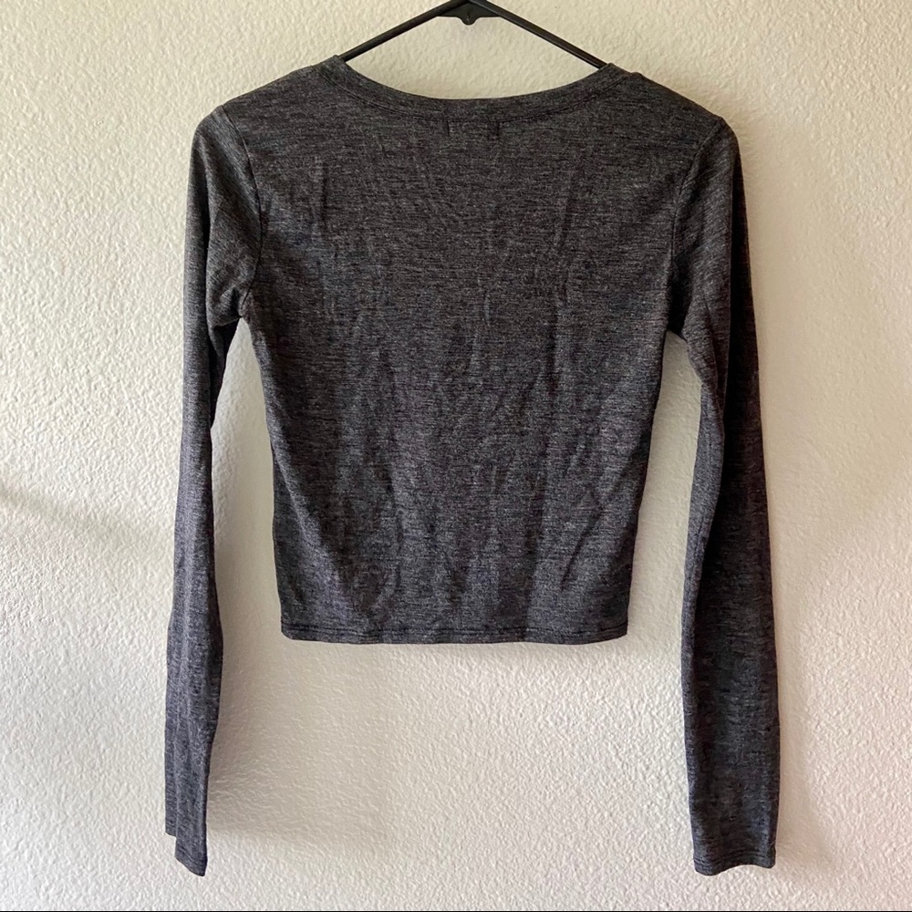 BP Gray Long Sleeve Crop Tee - Picture 2 of 3